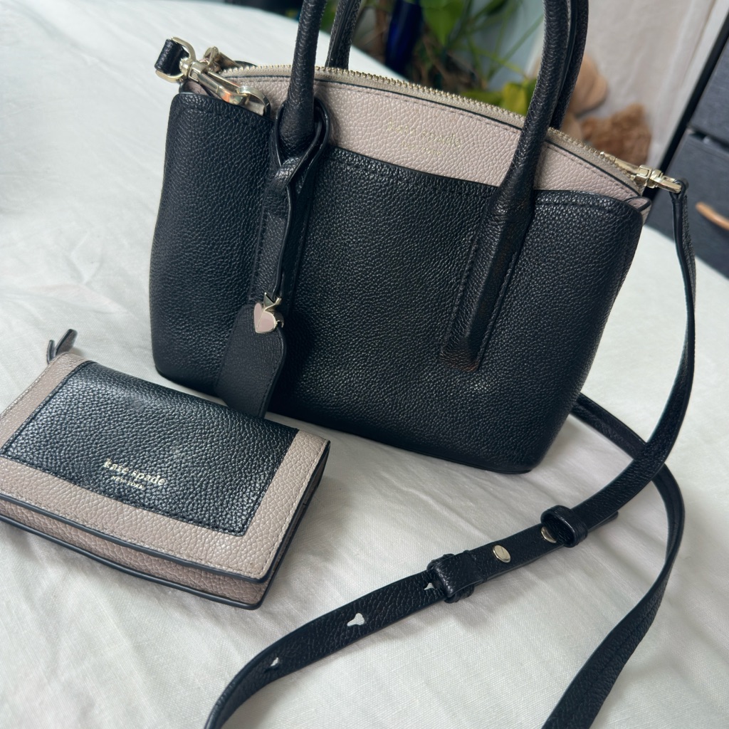 Kate Spade Black And Cream Purse + Wallet